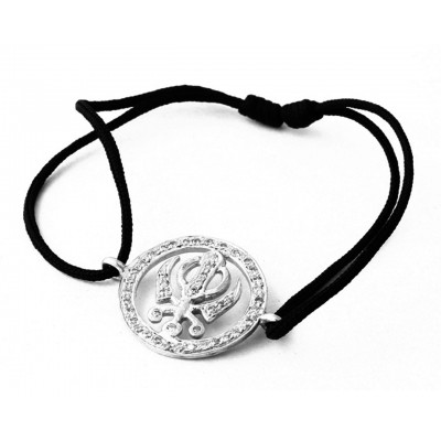 Khanda Full Diamond Bracelet in Silver 